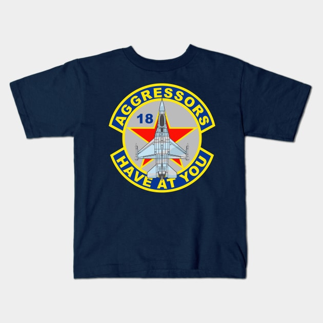 18th Aggressor Squadron Blue Foxes Kids T-Shirt by MBK